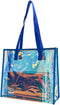 Iridescent Clear Tote Bag, Fashion Holographic Waterproof Beach Bag, Shoulder Handbag for Shopping, Gym, Travel...