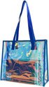 Iridescent Clear Tote Bag, Fashion Holographic Waterproof Beach Bag, Shoulder Handbag for Shopping, Gym, Travel...