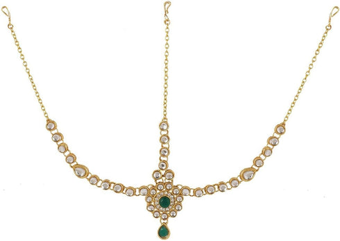 Efulgenz Indian Bollywood Vintage Mange Tikka Crystal Kundan Head Chain Bridal Wedding Jewelry Hair Accessories...