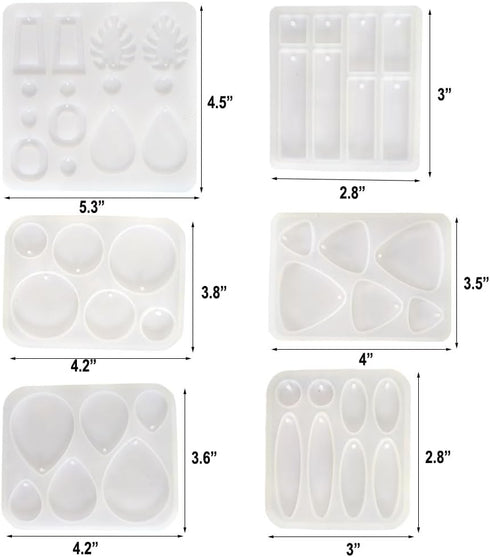 BIGEBO Resin Earring Molds Silicone, Resin Mold Jewelry Resin UV Resin Mold Kit Bundle Clearance for Jewelry Making Silicone Molds for Keychain Ch...