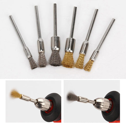 15Pcs Wire End Brush, Crimped End, Pen Shape Wire Wire Brush for Drill Attachment Wire Brush Wheel for Drill Metal Brush Drill Bits Hex Shank for ...