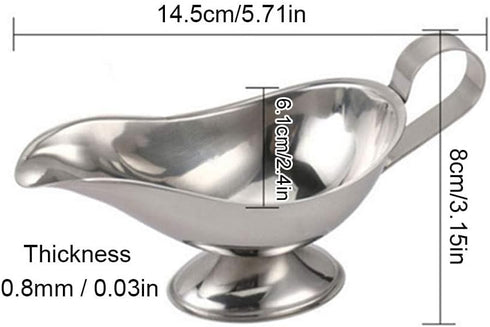 Stainless Steel 3 OZ Gravy Boat Juice Bucket Dish Roasting Sauce Dish 3 Pack...