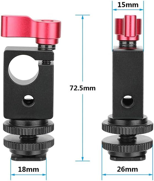 CAMVATE Camera Hot Shoe Mount Articulated with 15mm Rod Clamp Have 1/4"-20 Screw Hole to Attach DIY Accessories - 1435...