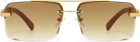 Gleyemor Mens Sunglasses Fashion Rimless Rectangle Sunglasses Square Frameless Sunglasses for Men...