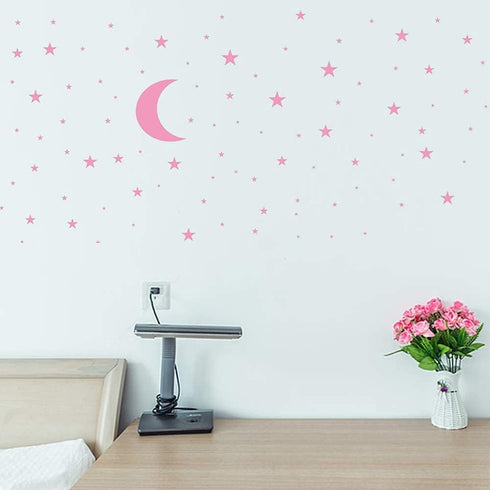 Moon and Stars Wall Decal Vinyl Sticker, Removable Children Kids Art DIY Sticker Mural for Boy Girls Baby Room Decoration Good Night Nursery Wall ...