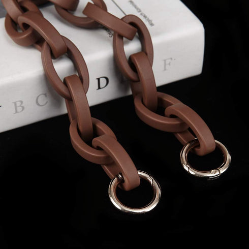 Xiazw Short Resin Bag Purse Handle Strap Replacement?Bag Decoration Chain?Bag Accessories Charms (Light Brown)...