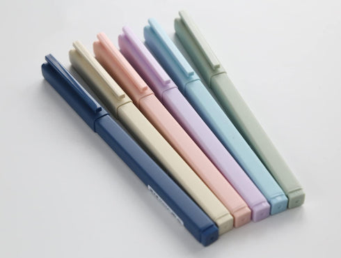New Solid Color Gel Ink Pens 0.5mm Point Square body Gel Pen for Writing Signature Pack of 6pcs...