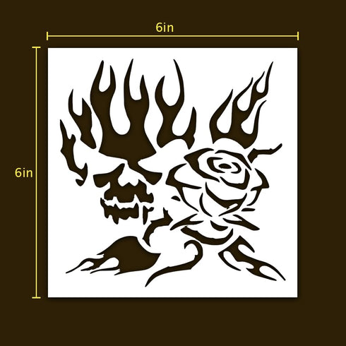Skull Stencil | Halloween Horror Gothic Goth Punisher Skull Street Art Graffiti Stencils for Painting on Wood, Glass, Wall, Rock, Fabric, Walls, C...