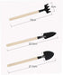 Garden Tools Set of Three Small Spade Rake Plants Potted Flowers Manual Mini Wooden Handle Garden Farming...