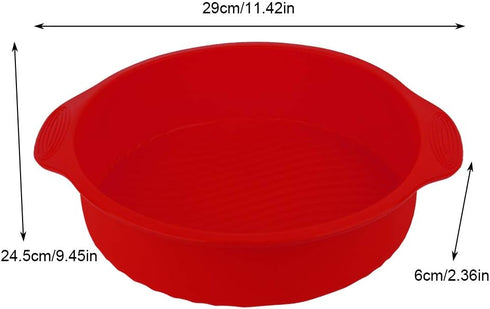 11.42inch Silicone Cake Molds, DIY Baking Cake Pan Tray Bakeware Pan Quick Release Baking Pans for Layer Cakes, Cheese Cakes (Red)...