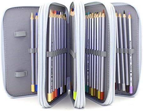 BTSKY® Handy Wareable Oxford Pencil Wrap Case 72 Slots Pencil Bag for Watercolor Pencil(Grey)...