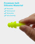 10 Pairs Noise Cancelling Ear Plugs, Premium Soft Silicone, Reusable, Waterproof, Hypoallergenic, Noise Reduction Earplugs for Swimming, Airplanes...