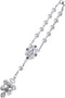 White Pearl Rosary for Car,Pardon Crucifix One Decade Rosary,Medalla Milagrosa Small Car Rosary for Rearview Mirror,Pocket Rosary Crucifijo Cruz D...