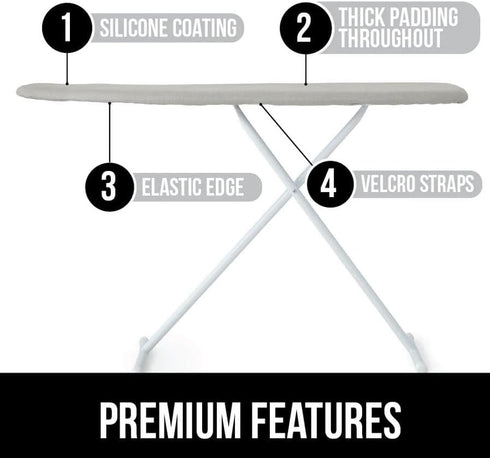 The Original GORILLA GRIP Ironing Board Cover and Pad, Silicone Coating, Thick Scorch Resistant Padding, Heavy Duty Iron Covers Standard Boards, H...