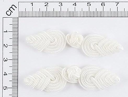 Chinese Frogs Button Closures Hook & Eye Fastener - Sewing Quilting Renaissance Dance Hawaiian Bridal Costumes Outfit Drapery Home Decor-White-Pin...