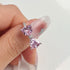 Pink Bow Rings for Women 925 Sterling Silver Cubic Zirconia Mother Daughter Ring Promise Rings for Her Dainty CZ Adjustable Stackable Rings Jewelr...