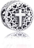 925 Sterling Silver CZ Cross Love Charms with God All Things are Possible Religious Charms for Bracelets...