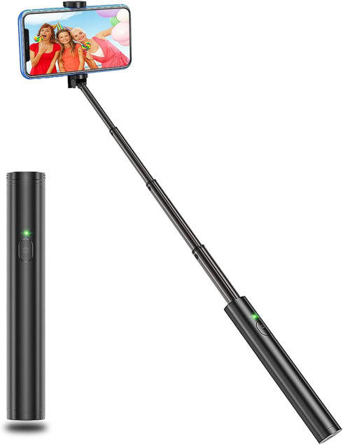 Selfie Stick Bluetooth, Lightweight Aluminum All in One Extendable Selfie Sticks Compact Design, Compatible with iPhone 16/15/14 Pro Max/14 Pro/14...