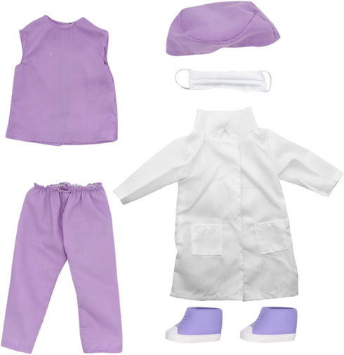 New Adventures Style Girls: 18" Doctor Dress Up Set - 15 Piece Outfit & Accessory Set, Dress Up, Doll Accessories, Purple White & Pink...
