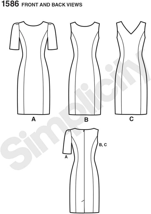 Simplicity 1586 Women's Fit Dress Sewing Pattern, Sizes 10-18...