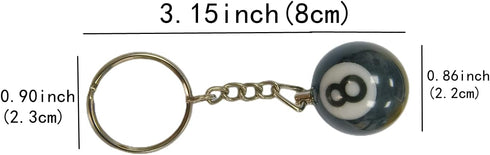 8 Ball Keychain Creative Key Chain Diameter 0.98 In Pendant Decorative Small Pendant Creative Key Chain...