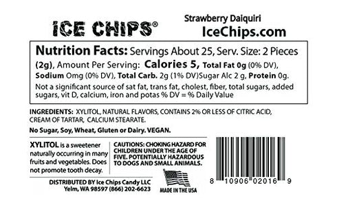 ICE CHIPS Xylitol Candy 3 Pack Assortment 5.28 oz total (Strawberry Daiquiri, Margarita, Pina Colada) Includes BAND as Shown...