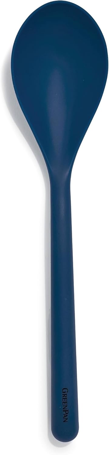 GreenPan Silicone Solid Spoon, Mixing Stirring Serving, Cooking Kitchen Utensil, Flexible Rubber Nonstick Cookware, Rigid Steel Core, Heat-Resista...