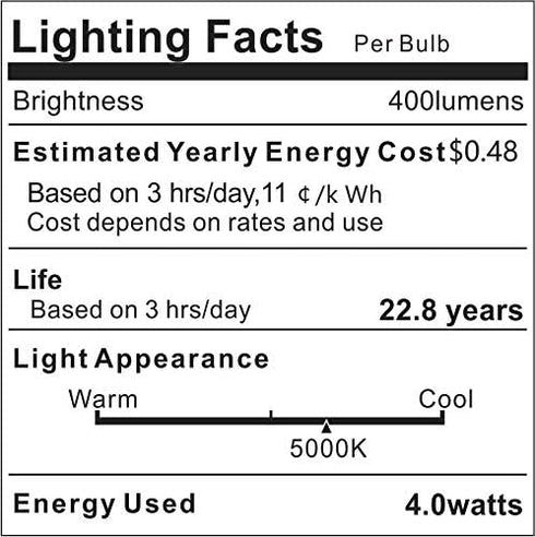 12V LED Light Bulbs - Daylight 5000K 4W(Only for 12 Volt DC/AC) - E26 Standard Base - 40W Equivalent Dimmable T10 Low Voltage Bulb for RV, 4 Pack...
