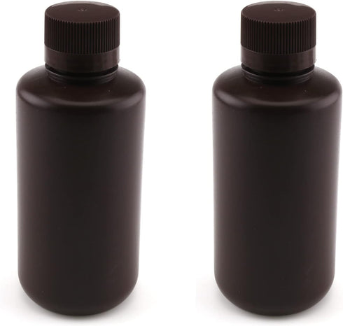 Othmro 2pcs 500ml Plastic Lab Cylindrical Chemical Reagent Bottle w Lids Wide Mouth Laboratory Reagent Polyethylene Bottle Sample Sealing Liquid S...