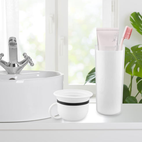 2-in-1 Toothbrush Travel Case,Toothbrush Holder with Cover,Toothbrush Cup,Portable Travel Toothbrush Cover,Durable,Suitable for Business Trip and ...