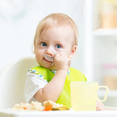 PandaEar 4 Pack Silicone Baby Spoons and Fork Feeding Set- Anti-Choke First Self Feeding Utensils for Baby Led Weaning Ages 3 Months (Cyan+Blue)...