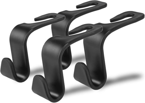 LivTee Car Seat Headrest Hook, Auto Seat Hook Hangers Storage Organizer Interior Accessories for Purse Coats Umbrellas Grocery Bags Handbag, 4-Pac...