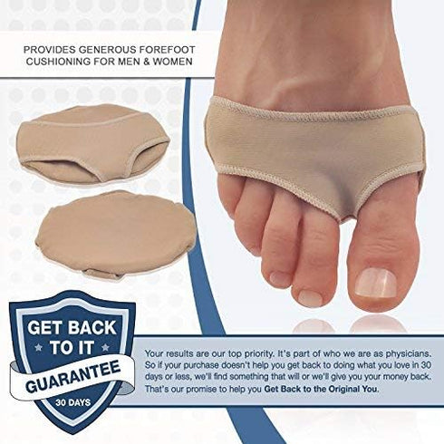 Dr. Frederick's Original Gel Pad Metatarsal Sleeves - 2 Pieces Metatarsal Pads for Forefoot Pain - Metatarsalgia, Morton's Neuroma, Plantar Warts,...