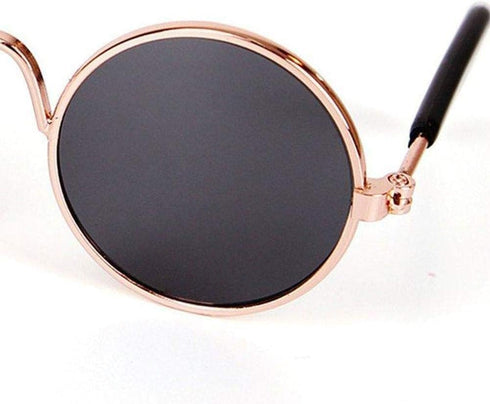 Funny Cat Small Dog Sunglasses Vintage Round Metal Reflection Sunglasses Pet Photos Cool Props Accessories Dog Sunglasses...