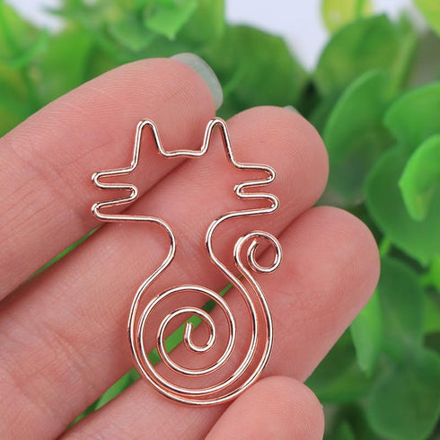 40Pcs Dog and Cat Shaped Paper Clips Golden Electroplated Paper Clips Animal Paper Clips Creative Metal Clip...
