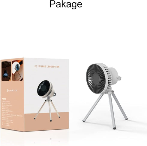 Portable Quiet Desk Fan - 3 Speeds Adjustable and Strong Wind Small Fan with 3 Light, USB Cooling Air Circulator, Battery Powered Rechargeable Tab...