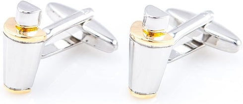 Martini Cocktail Shaker Mixed Drinks Bartender 2 Tone Pair Cufflinks in Presentation Gift Box & Polishing Cloth...