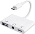 USB C to USB Adapter, 3 in 1 USB C to USB A OTG Adapter with 3.5mm Headphone Audio Jack and Fast Charging Port, USB-C Splitter Compatible with Mos...