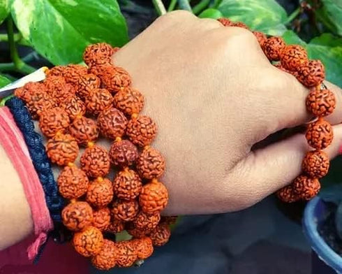 Nepali Rudraksha Mala with Certificate for Wearing and Japa Mala (5 Mukhi Mala, 108 Beads Mala)....