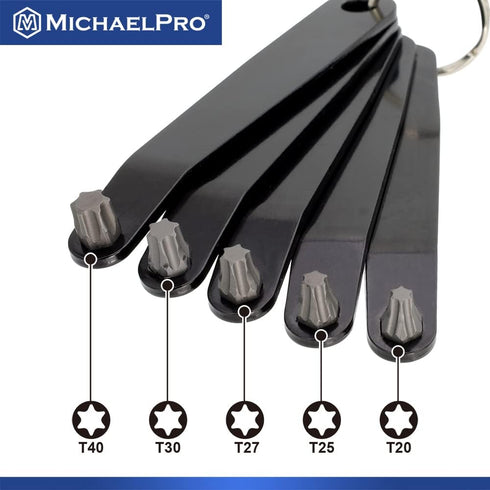 MichaelPro 5-Piece Ultra Low Profile Offset Screwdriver Set, Slim Profile Angled Screwdrivers, Star Driver | T20, T25, T27, T30, T40 | MP002029...