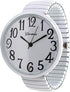 Geneva Super Large Stretch Watch Clear Number Easy Read (White)...