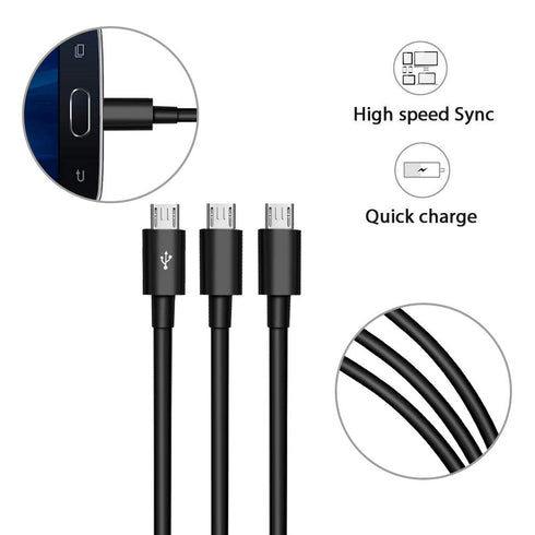 Duttek USB to Micro USB Splitter Cable, 3 in 1 USB 2.0 A Male to Three Micro USB Male 1 to 3 Sync Charging Cable Adapter Cord (25CM/10 Inch)...