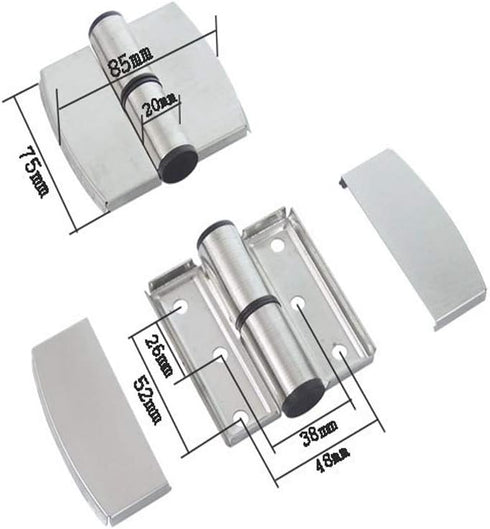2Pcs Public Toilet Stainless Steel Hinge Public Toilet Toilet Partition Hardware Connection Accessories Hotel Shopping Mall Public Toilet Partitio...
