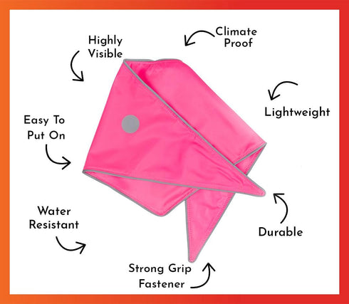 SPOT THE DOG! Reflective Dog Bandanas - High Visibility Tie-On Safety Dog Accessories for Small, Large Dogs, Orange Collar, Scarf, Kerchief, Bib f...