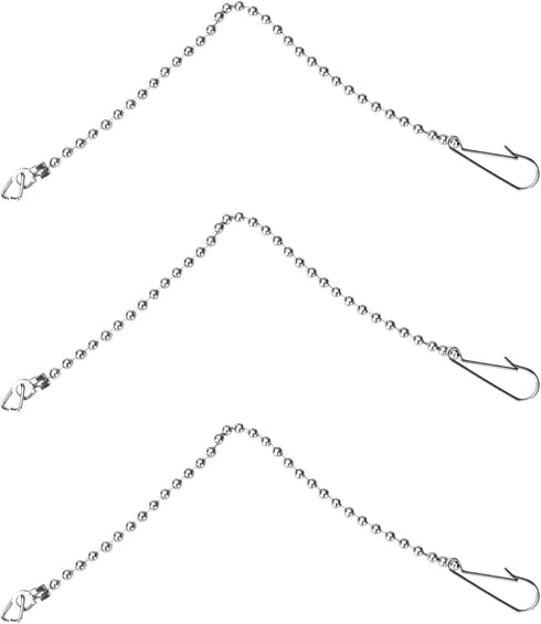 3 Pieces Toilet Flapper Chain Stainless Steel Universal Toilet Chain Replacement with Hook and Ring Toilet Handle Beaded Chain for Most Toilet Fla...