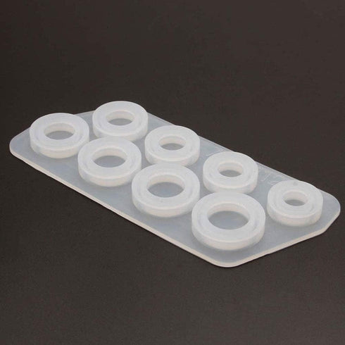 Szecl 8Pcs/Set Ring Silicone Molds for Epoxy Resin Assorted Sizes Ring Mold in US Size 5-12 Circle Jewelry Casting Mold for DIY Ring Making Round ...