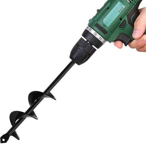 Garden Auger Post Hole Digger 1.6 x 16.5 in Long Handle Bulb Planter Tool Solid Shaft Extend Spiral Planting Auger Drill Bit for Planting Bulbs Se...