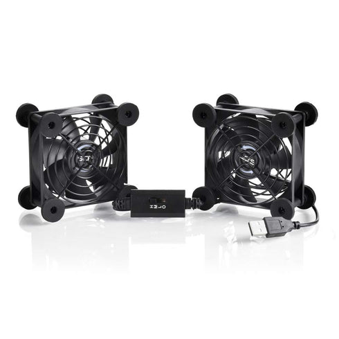Dual 80mm USB Speed Control Fan, 5V Portable Cooling Fan for Flat-Screen TV Receiver Router DVR Playstation Xbox Computer Cabinet Cooler...