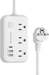 European Travel Plug Adapter, US to Europe Plug Adapter with 3 AC Outlets and 3 USB, Type E/F - International Power Strip for USA to Europe EU Ger...