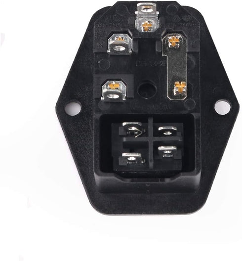 URBEST Inlet Module Plug 5A Fuse Switch Male Power Socket 10A 250V 3 Pin IEC320 C14, 2 Sets...